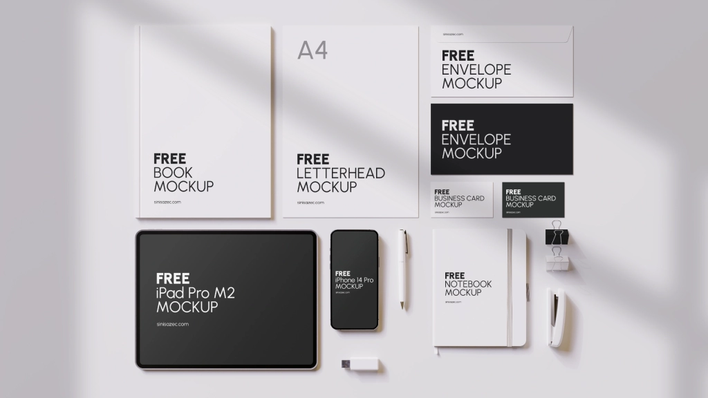 Branding Set stationery including iphone, ipad and print materials free download 8K Resolution high quality